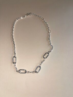 Pandora Sterling Silver Link Chain Necklace Paperclip Style ALE Authentic